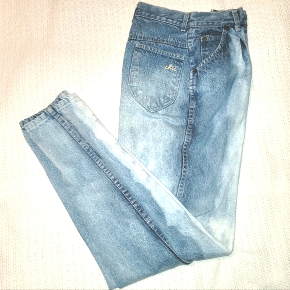 80's Chic Bleach Distressed jeans Sz 8/9L 🇺🇸 - Picture 3 of 14